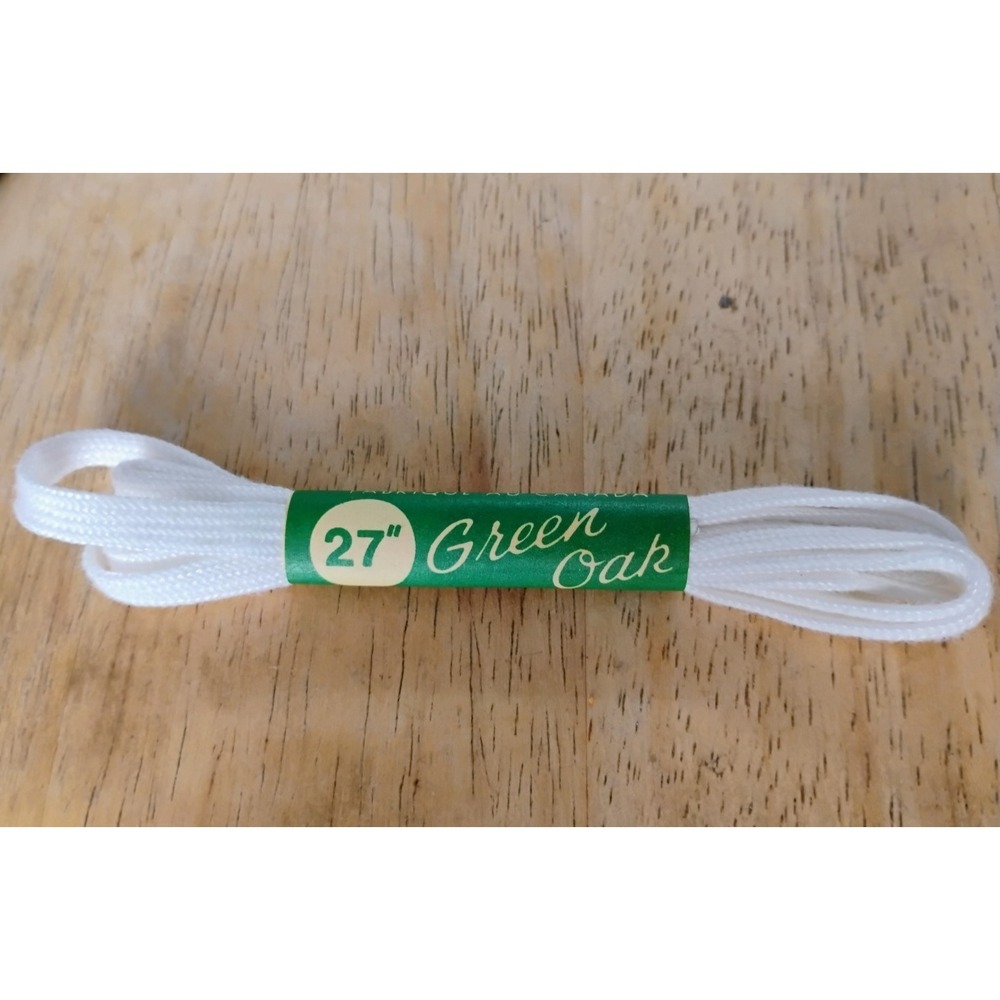 Vintage Green Oak Shoe Laces 27" White Sport Athletic Shoelaces